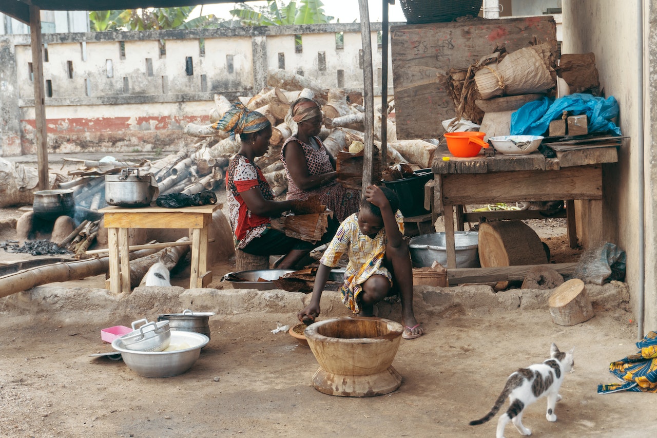 boy doing chores